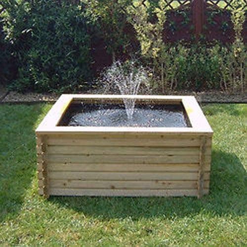 SQUARE RAISED GARDEN POOL 120 GALLON + LINER + PUMP FISH POND TANK EASY DIY