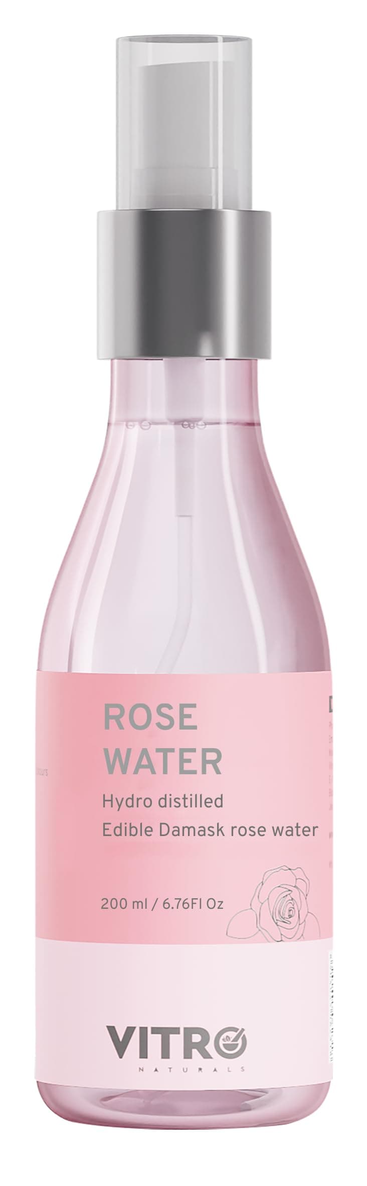 Rose Water Spray for Face 200ml | Pure Gulab Jal | No Additives, Chemicals, or Preservatives | Natural Toner for Hydrated, Glowing Skin | Hydro Distilled