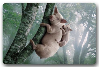 Happy Shopping Go Custom Pure Pig Mom And Kid In The Tree Doormat