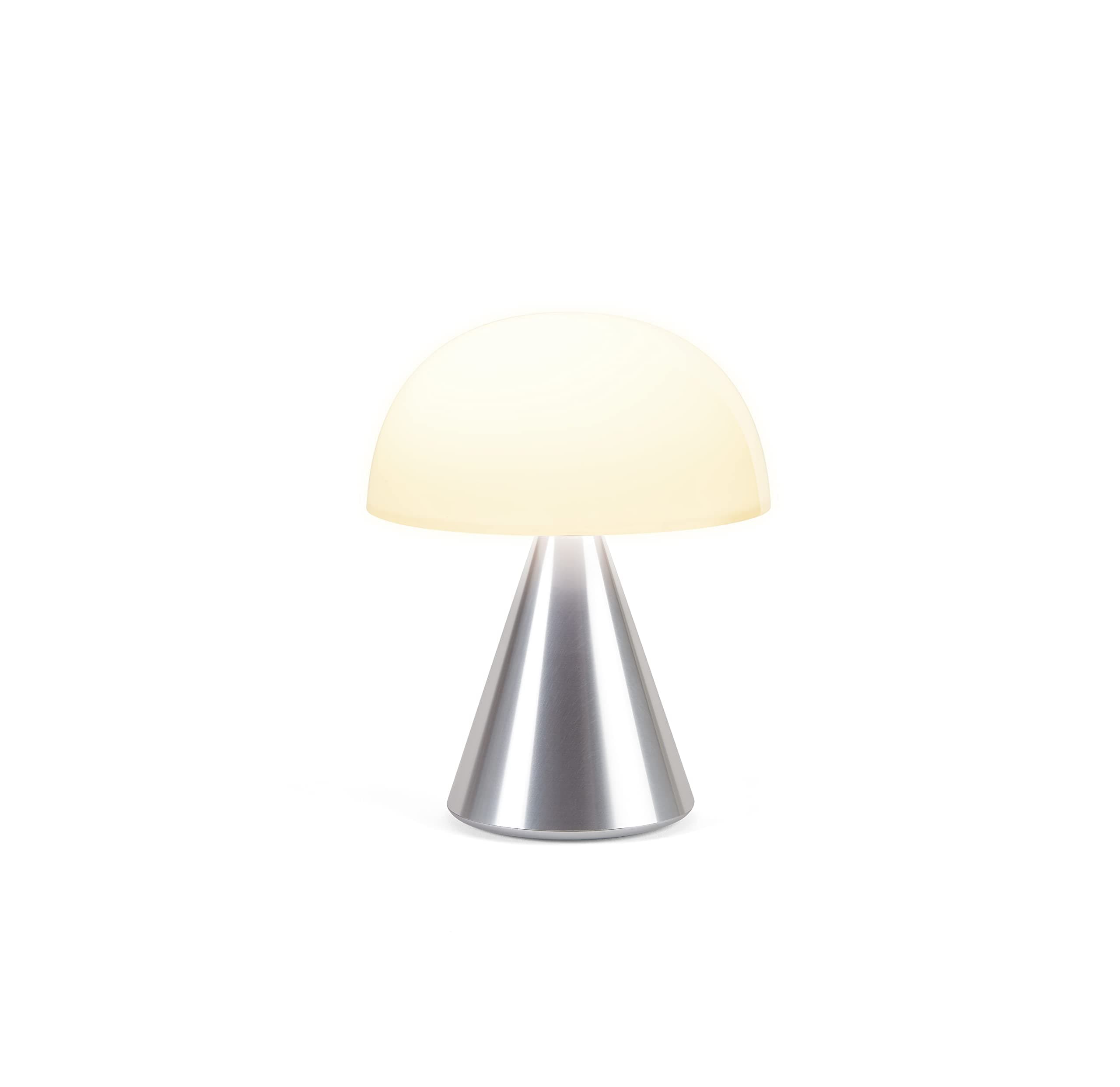 Mina L Mushroom Lamp - 9 LED Color Table Lamp for Bedrooms, Living Room & Office - Cordless, Rechargeable with 24h Light & Dimmer, Aluminum, Large - Alu Poli