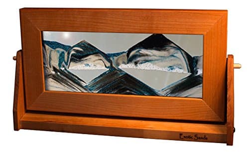 Exotic Sands The Original Moving Sand Art Picture Md24 Medium Cherry Frame (Arctic Glacier) Sandscape Unique Art.