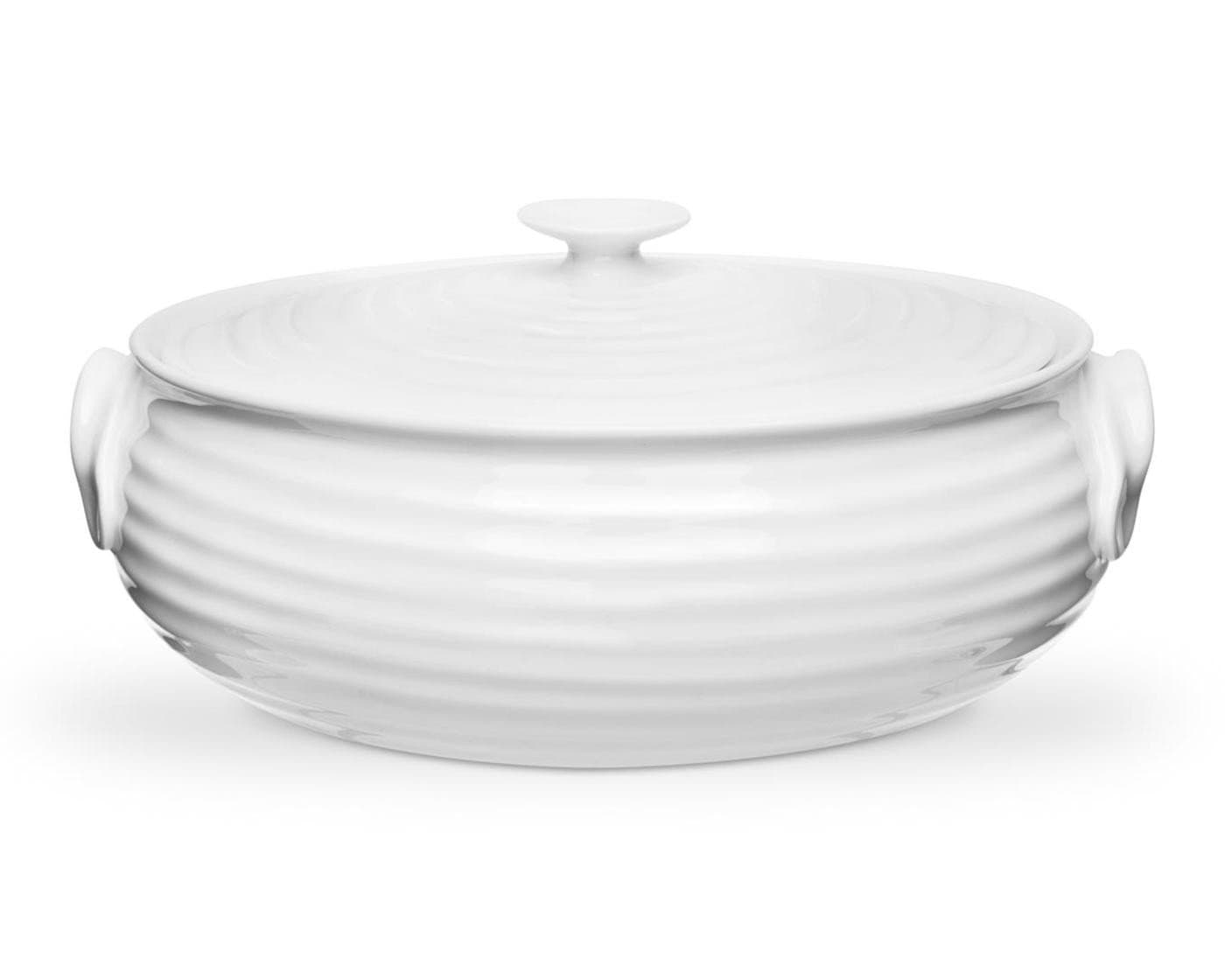 Portmeirion x Sophie Conran Porcelain Casserole Dish with Lid - White Oval Serving Dish, Oven, Microwave and Dishwasher Safe, Suitable for Everyday Cooking and Entertaining