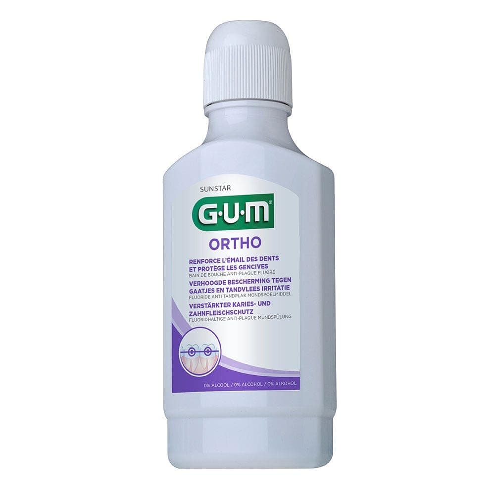 Gum Ortho Mouthrinse Mouthwash - Gentle spearmint flavor-Alcohol Free -Plaque Removal - Cavity Prevention - Gum Protection- Enamel Remineralization - Antibacterial Action -Allergen Free-300ML