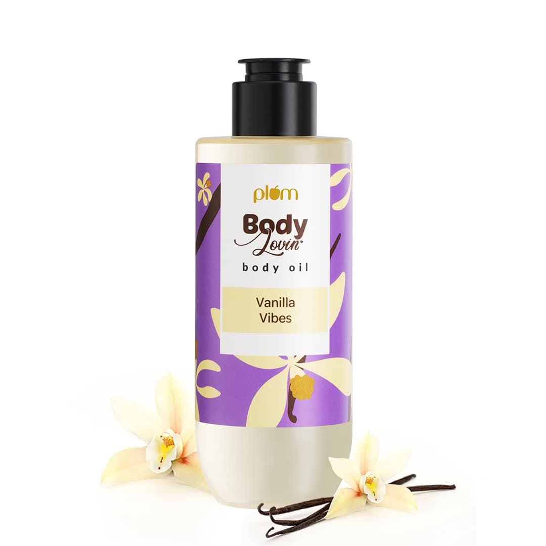 Plum "Bodylovin'" Vanilla Vibes Body Oil | For Instant Glowing Skin | Long Lasting Deep Moisurization | Nourishing & Body Polishing | Warm Vanilla Fragrance For Women | 200Ml (200 Ml, Pack Of 1)