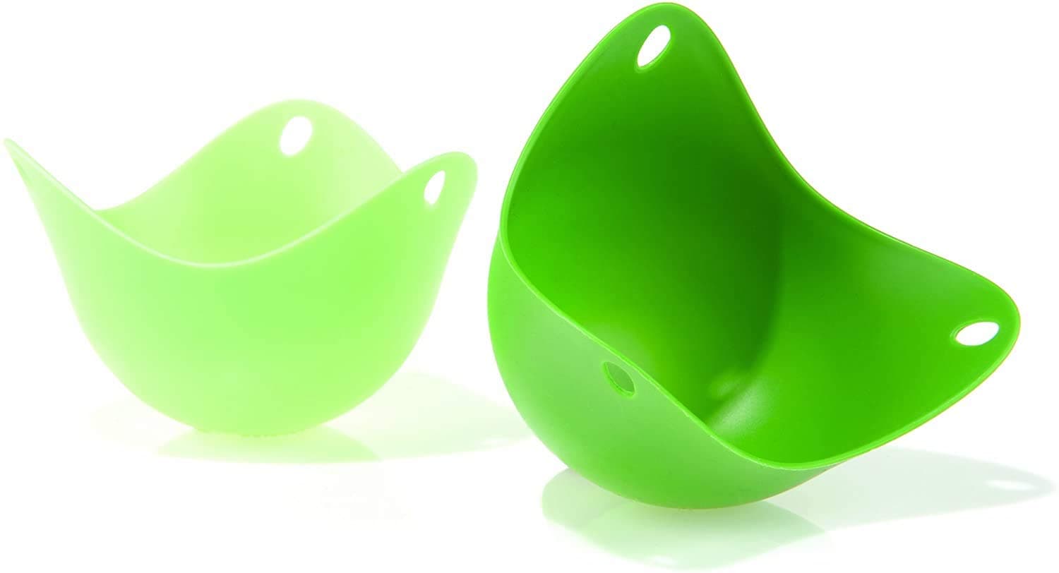 PoachPod The Original Silicone, Floating Egg Poaching Cup, Green, 2 pack