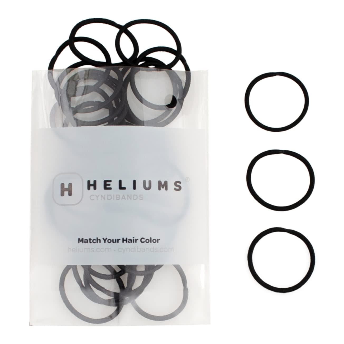 Black Small Hair Elastics, 2mm Mini Hair Ties for Kids, Braids and Fine Hair - 48 Count Hair Ties