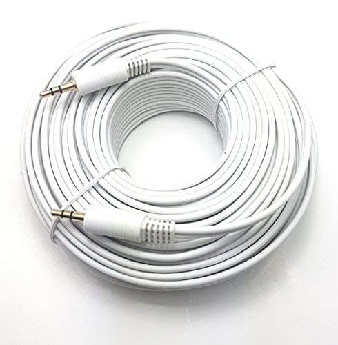 MainCore 20m long White Audio AUX Cable 3.5mm TO 3.5mm For DJ, Mobile Phones, Computers, Laptops, Mp3 Players, Speakers, Headphones, HIFI