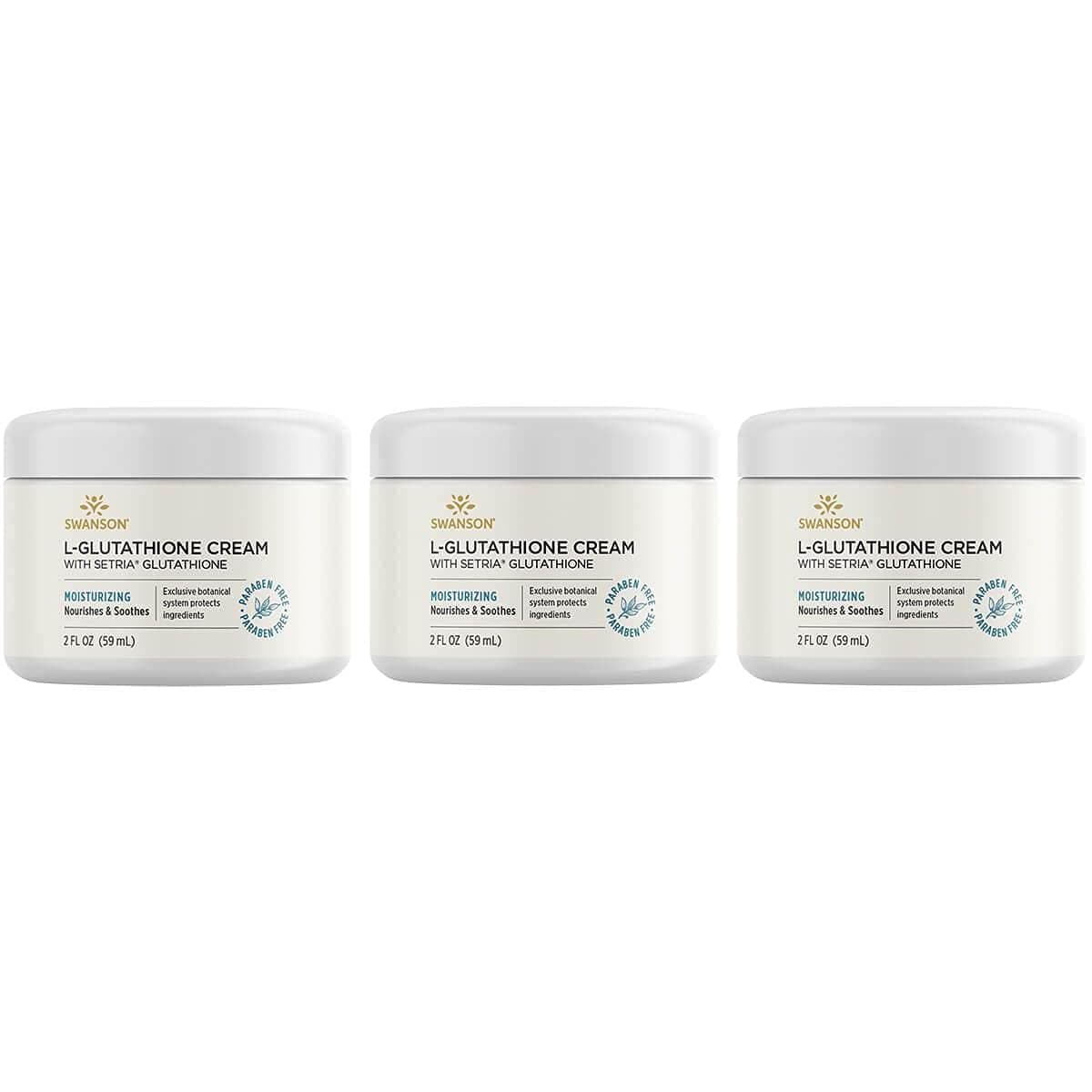Swanson Premium Brand L-Glutathione Cream with Setria Glutathione 2 fl oz Cream 3 Pack