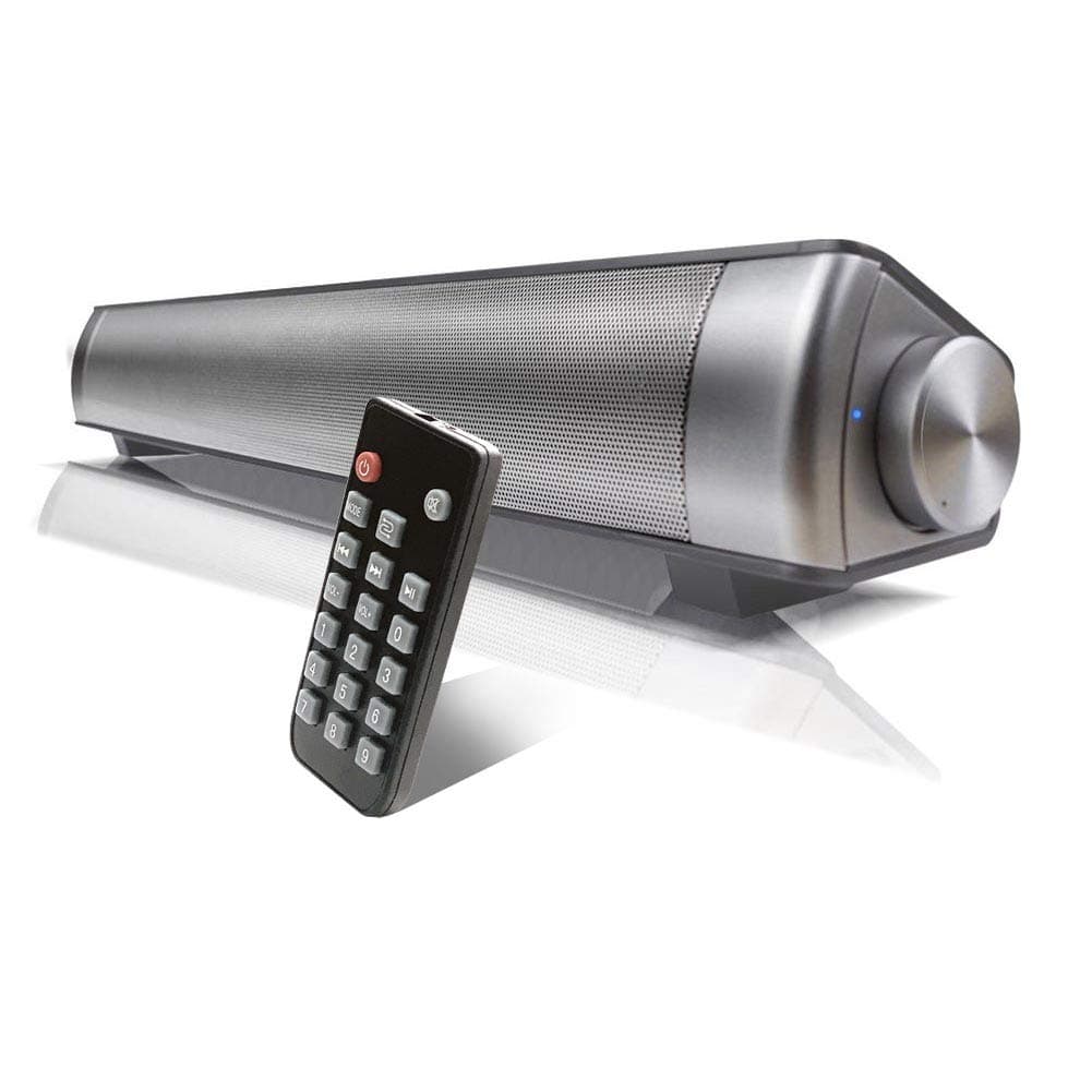 TV Sound Bar Wireless Bluetooth Speaker Soundbar LP-08 Channel 2.0 with Built-in Subwoofer Remote Control Support Optical/AUX/TF Card/USB(Slivery)