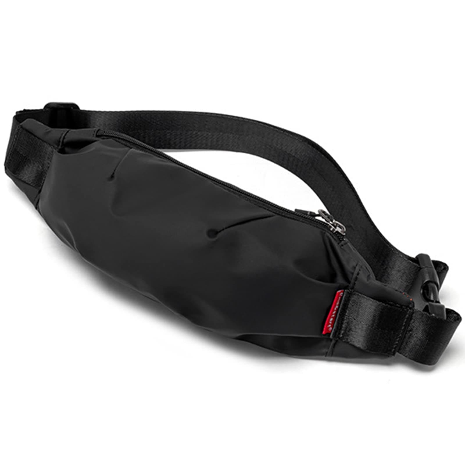 Wesoke Large Fanny Pack for Women Men, Black Crossbody Waist Bag Belt Bag, Fashion Water Resistant Waist Pouch Packs Chest Bag with Adjustable Strap for Travel Walking Running Hiking Cycling