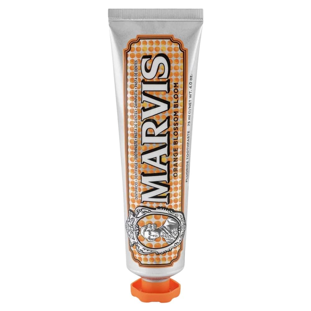 Marvis Orange Blossom Bloom Toothpaste, 75ml, Sensational Orange Flavoured Toothpaste Helps Remove Plaque with Long-Lasting Freshness