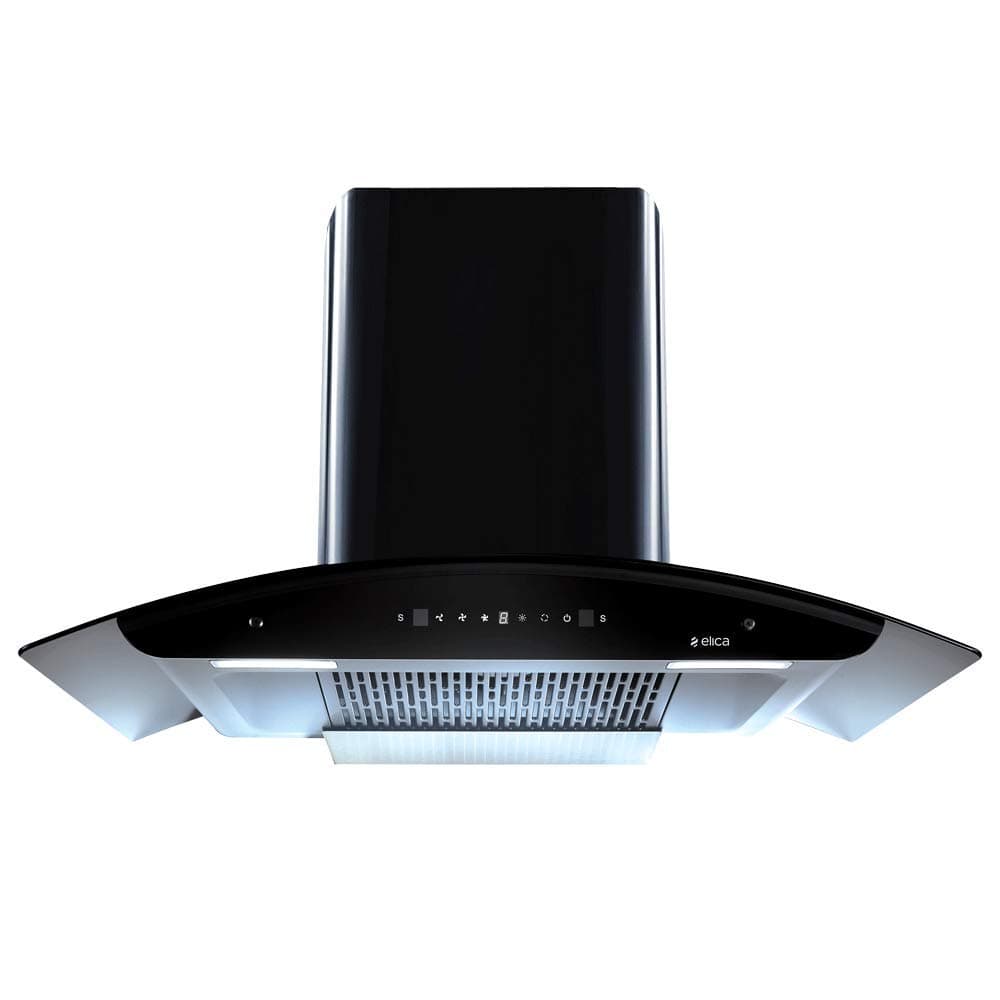 Elica 90cm 1600 m3/hr Filterless Autoclean Kitchen Chimney with 15 Years Motor & 5 Years Comprehensive Warranty | WD TFL HAC 90 MS NERO | Black | Touch + Motion Sensor Control | Free Installation Kit