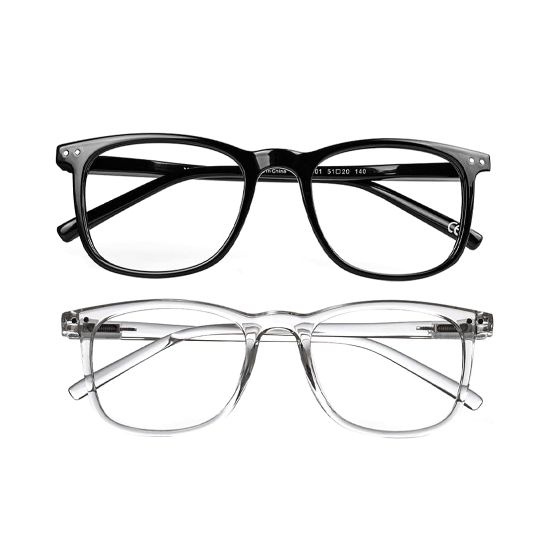 AOSM Blue Light Block Glasses, Blue Blocker, Computer Glasses, Men's, Women's, Anti-Glare, 400 UV & Eye Strain, Fake Square Glasses