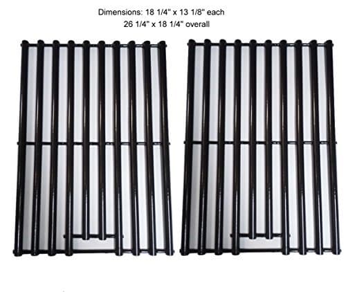 Set of 2 Porcelain steel Cooking Grid Replacement for Select Gas Grill Models by Charbroil, Coleman, CG-65P-CI