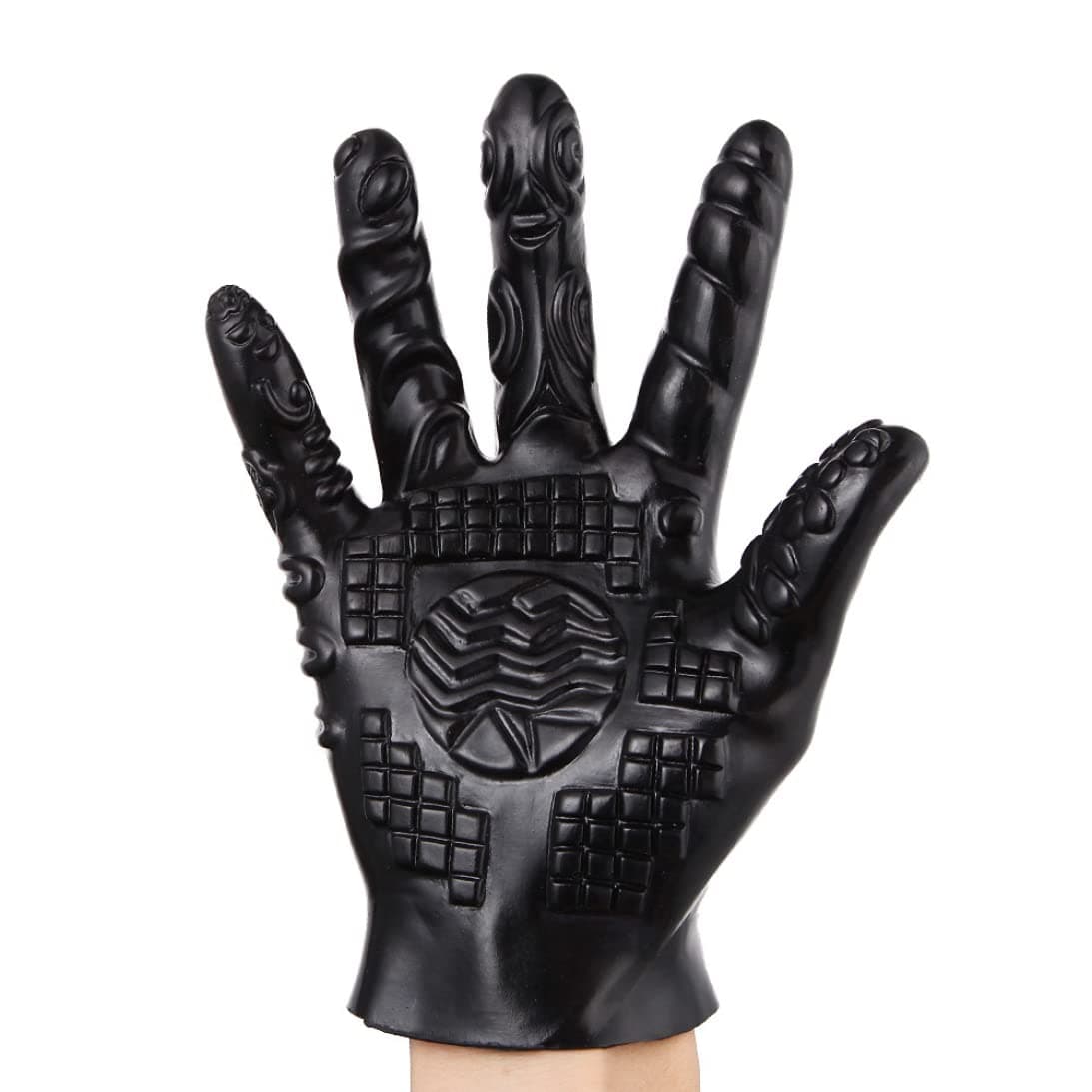 Female Massage Glove, 11x21cm Men's Soft Ribbed Teasing Gloves, Spike Relaxation Massage Glove, Male Female Massage Tool for Men Women Couple