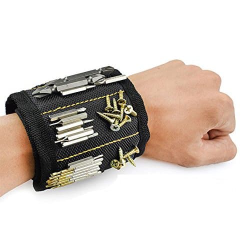 SigmaGo Magnetic Wristband with 15 Strong Magnets for Holding Tools, Screws, Nails, Drill Bits - Great Armband Gadgets Tools Valentine's Day Gifts for Men, Dad, Husband, Friends, Handyman, DIY