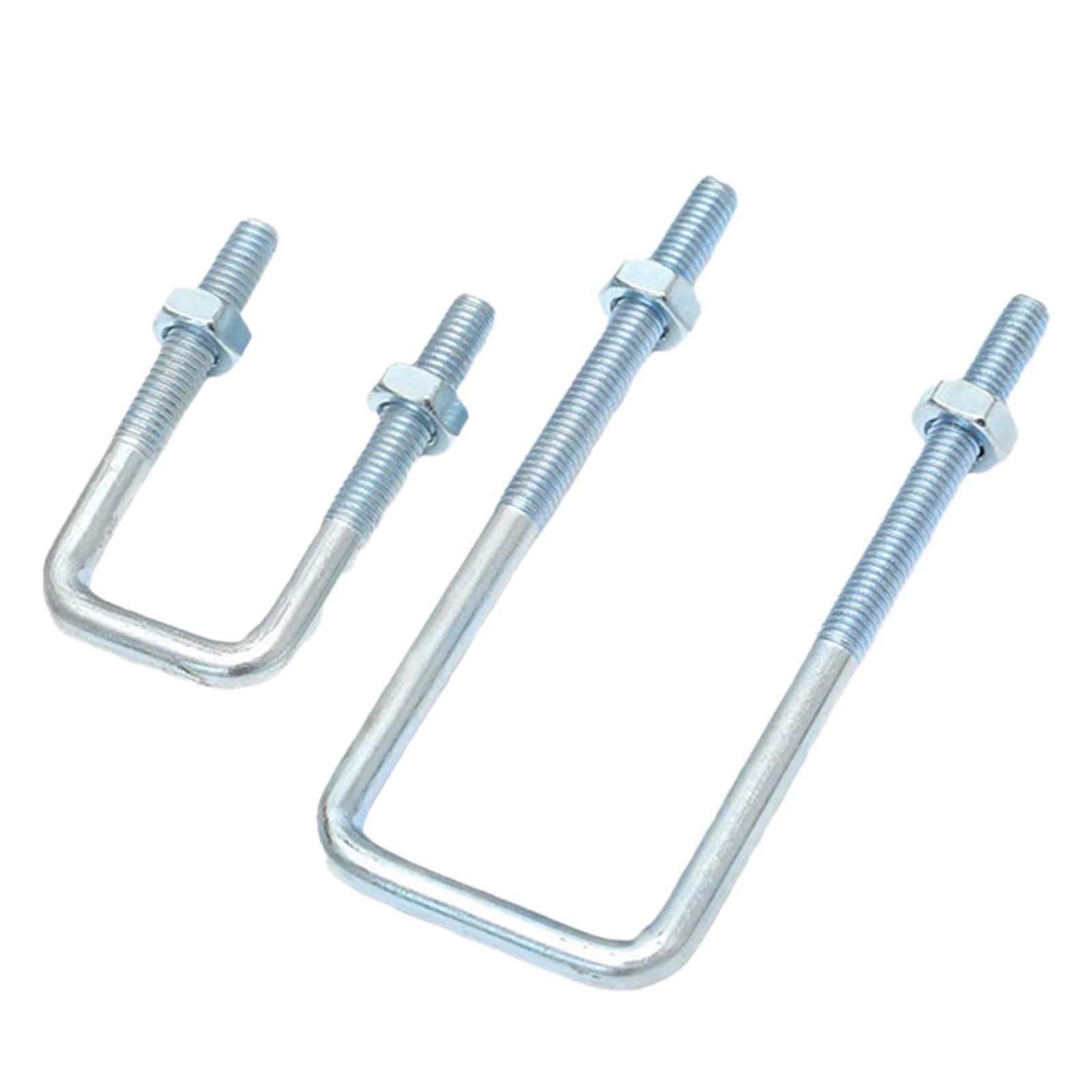 M6 M8 Carbon Steel Square Card Right Angle U-Shaped Card U-Shaped Bolt Right Angle Screw Square Card Pipe Snap Pip (Size : M8x80x100mm 2pcs)