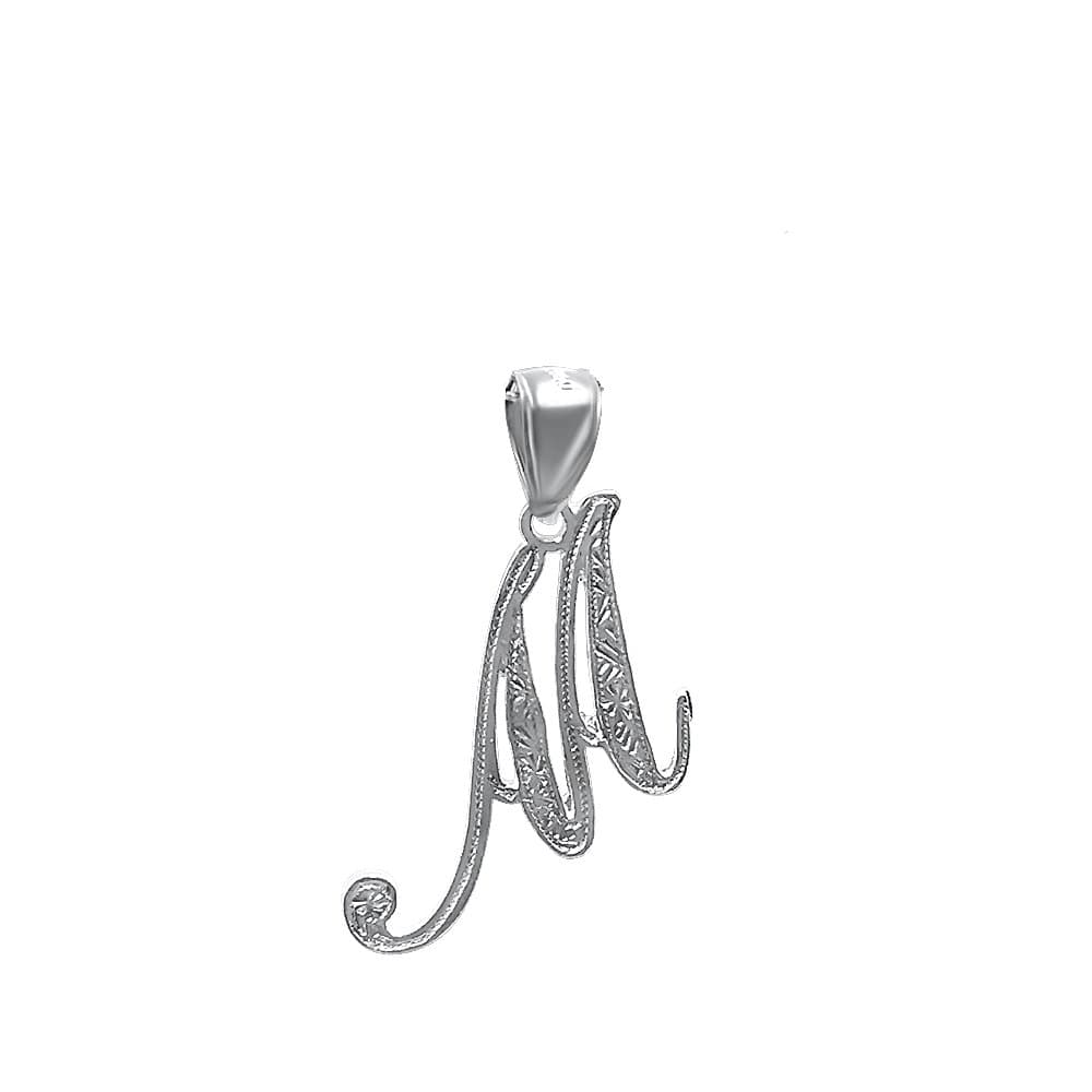 DTLA Sterling Silver Initial Pendant with 16" Chain Necklace