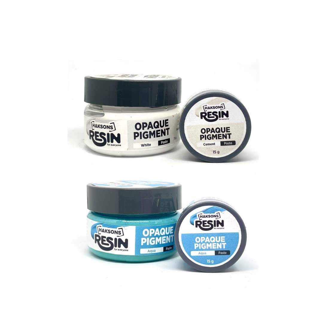 Opaque Pigments for Haksons Epoxy Resin Pack of 2 - White | Aqua Blue | (15gms)