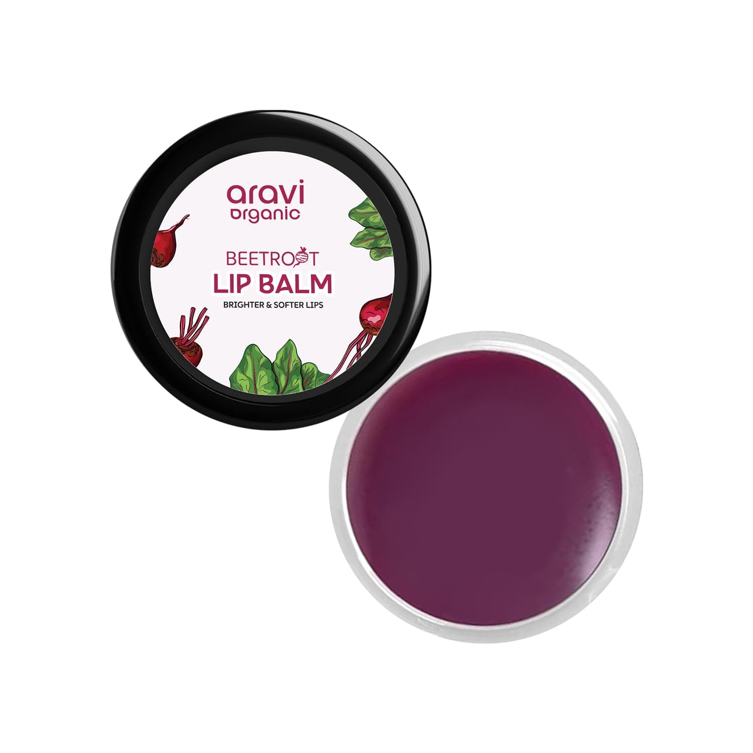 Aravi Organic Beetroot Lip Balm With Beetroots, Shea Butter & Cocoa Butter - For Dry & Chapped Lips Lip - Protection & Nourishment - 8 Gm, Red