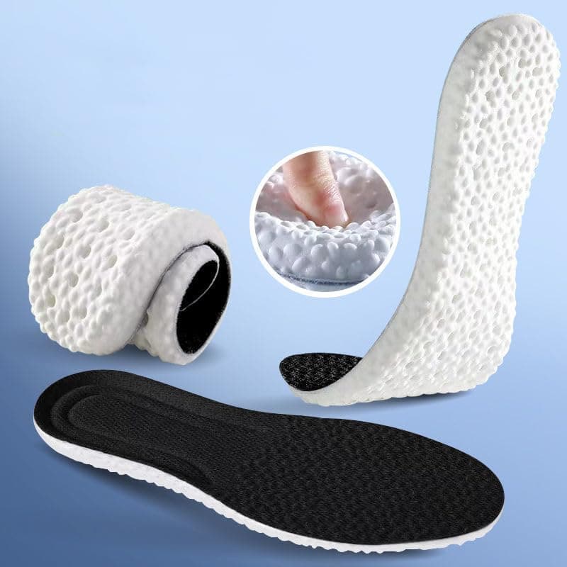 Sichumaria 1 Pairs Memory Foam Shoe Insoles,Shock Absorption Inserts Arch Support Cuttable Soft Breathable Honeycomb Orthotic Replacement Inserts InsolesInsoles for Men Women Relieve Foot Pain(Black)