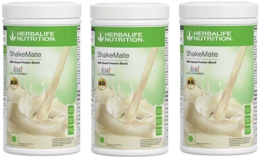 Shakemate Milk based protein blend powder-500g-3 Pack Plant-Based Protein (1500 g, VANILLA)