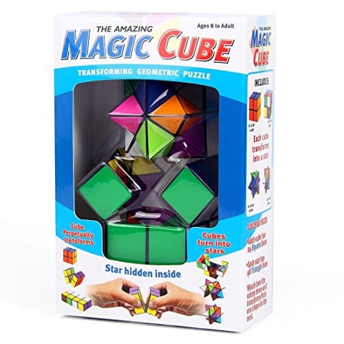iDealz Inc The Amazing Magic Cube Transforming Geometric Puzzle (2 Piece): Puzzle Toy, Sensory Toy, Fidget Cube, Fine Motor Skills Toy, Star Cube Puzzle, Magic Cube, Novelty Gift, ADHD, ADD, Fun Gift