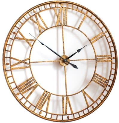 Large Roman Giant Vintage Gold Skeleton Wall Clock (120cm Diameter)