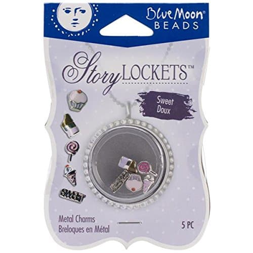 Blue Moon Beads SLKCHRM-250 Story Lockets Metal Charm, Sweet Indulgence, Assortment, 5-Pack