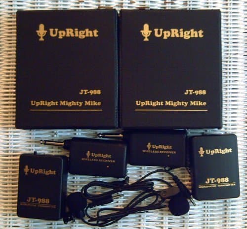 UpRight Mighty Mikes - Set of 2 Wireless Lapel Clip-On Microphone & Camcorder Set