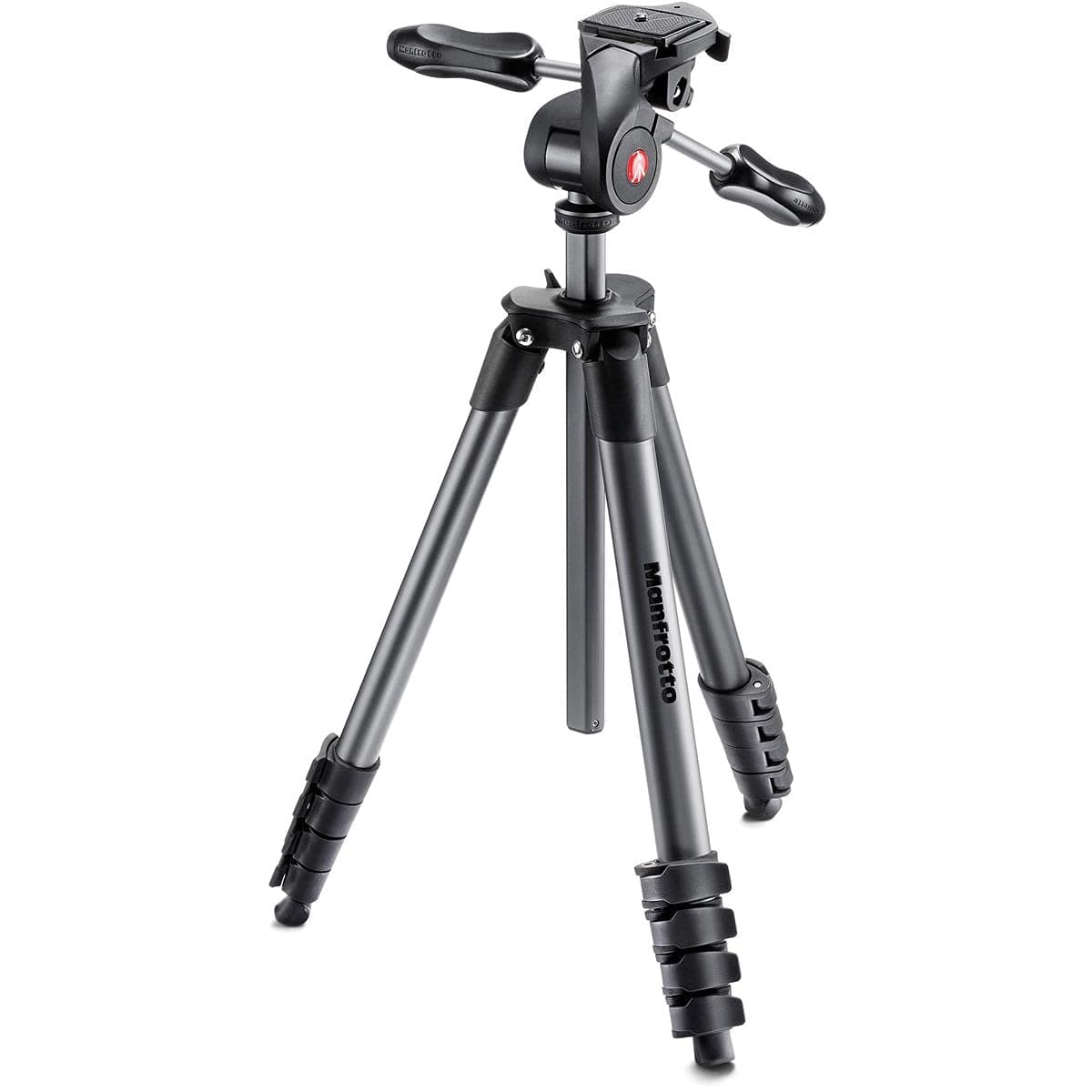 Manfrotto MK Compactadv-Bk Compact Advanced Tripod with 3-Way Head |Quick Release Attachment and Carrying Bag (Black) (Pack of 1)