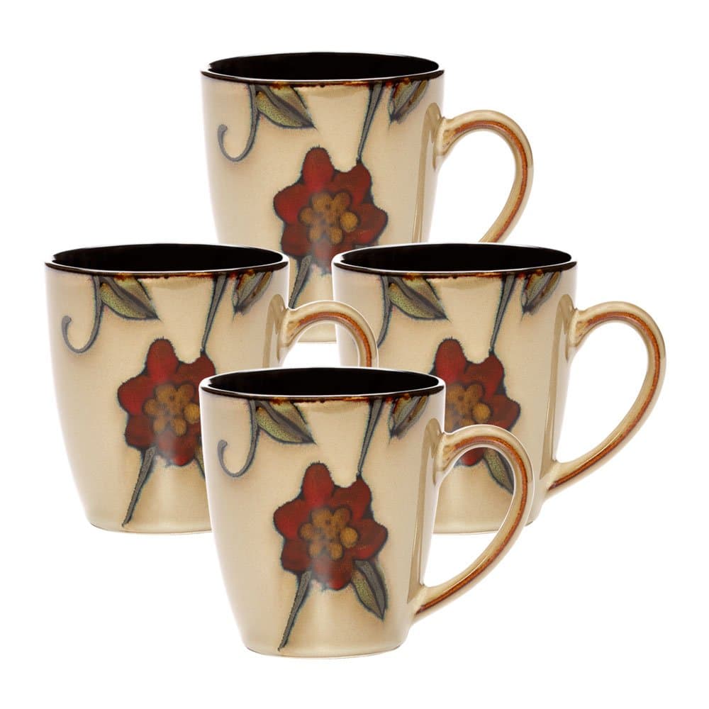Gourmet Basics Blossom Vine Mug, 13 Ounce, Set of 4