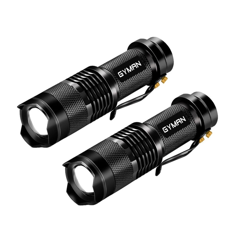 Flashlights Tactical 2 Pack Portable CREE LED Flashlights 2 Models Zoomable Tactical Flashlight Rainproof Lighting Lamp Torch Survival Kit for Emergency,Hurricane,Cycling Hiking Camping Outage