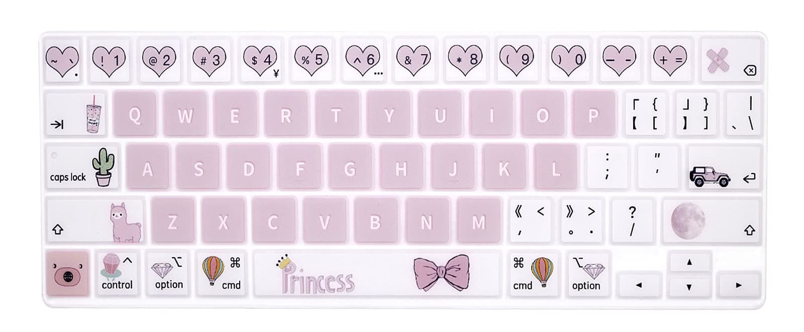 Silicone Magic Keyboard Cover Skin for iPad Pro 12.9 Inch Magic Keyboard(4nd Generation) 2020 Model MXQU2LL/A,for iPad Pro 12.9 Keyboard Protector Accessories-Pink Princess