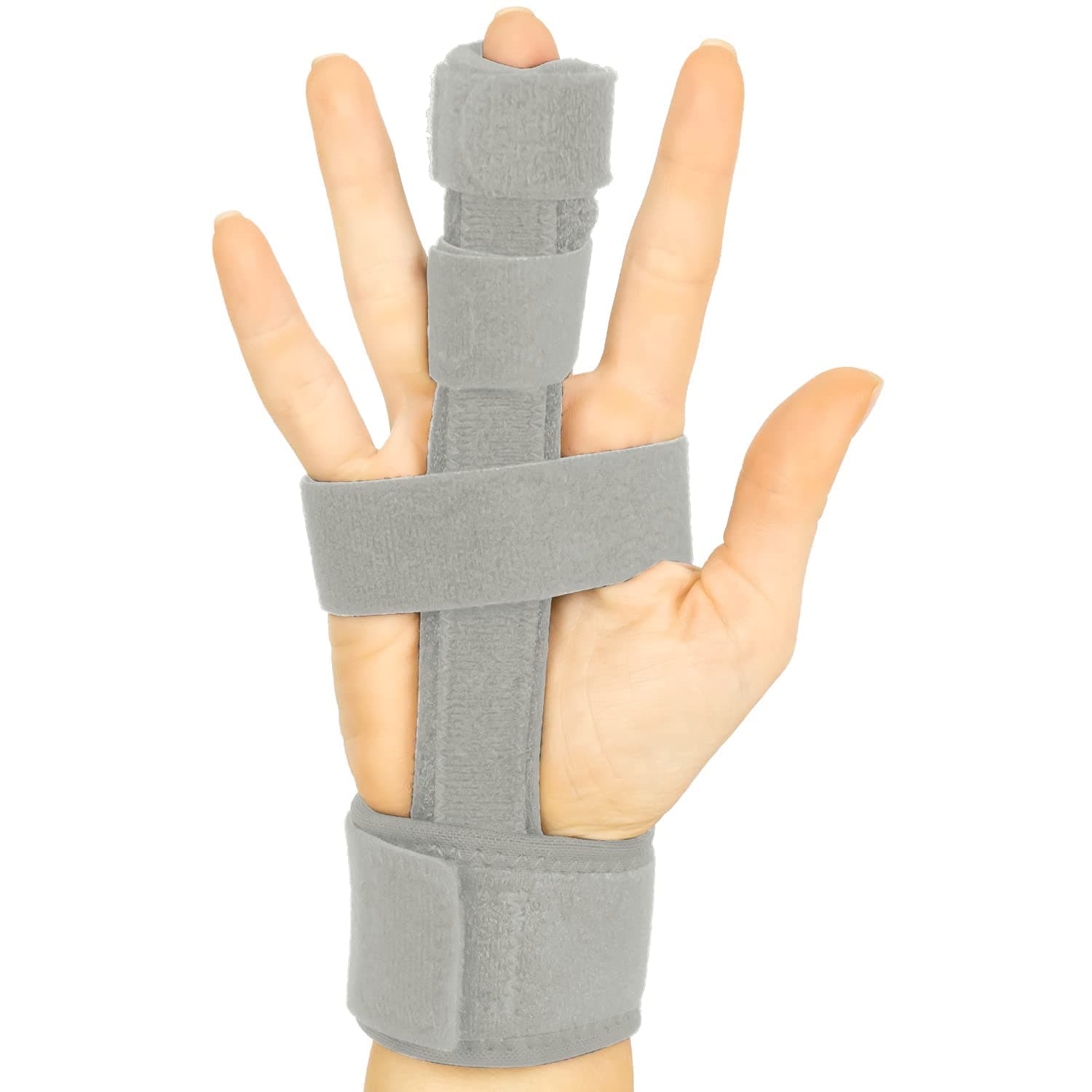 Trigger Finger Splint Finger Brace – Comfortable Finger Splints,Adjustable Aluminium Finger Straighter for Bent Mallet Fingers,Fits All Fingers (Grey)