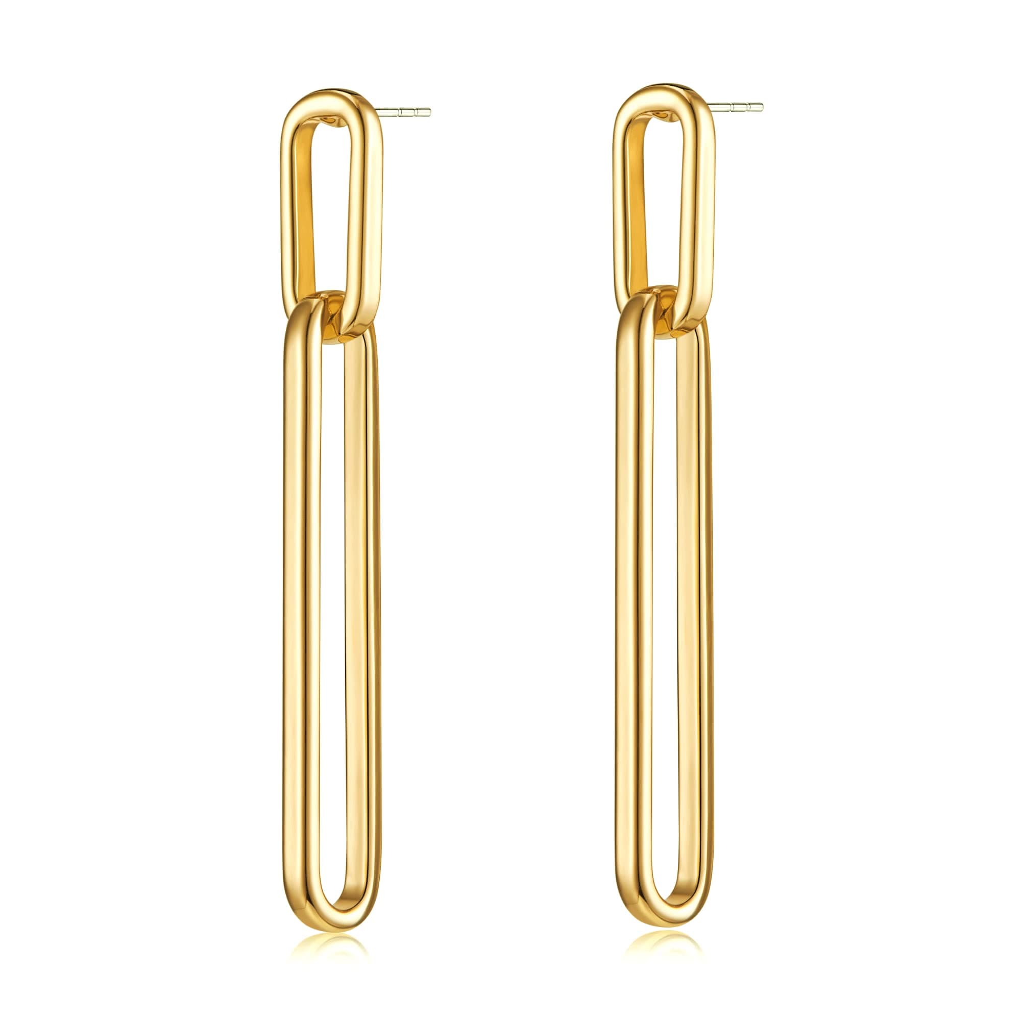 FAMARINELong Drop Earrings for Women Geometric Dangle Earrings Statement Earrings Chic Earrings, Gold