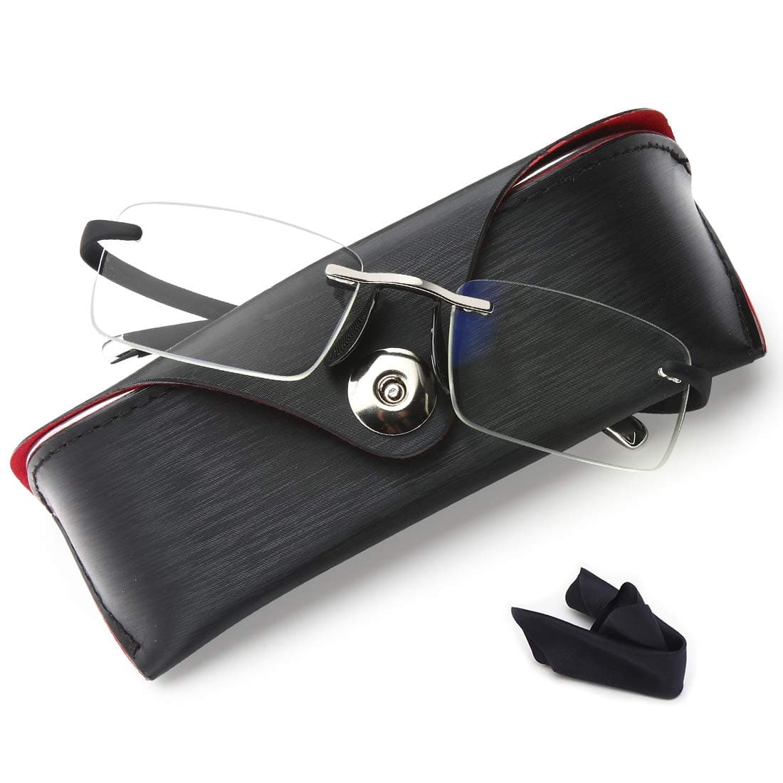 Rimless Reading Glasses for Men&Women - Blue Light Blocking Frameless Readers +2.25 Pattern Design TR90 Prescription Computer Eyeglass Comfort Readers