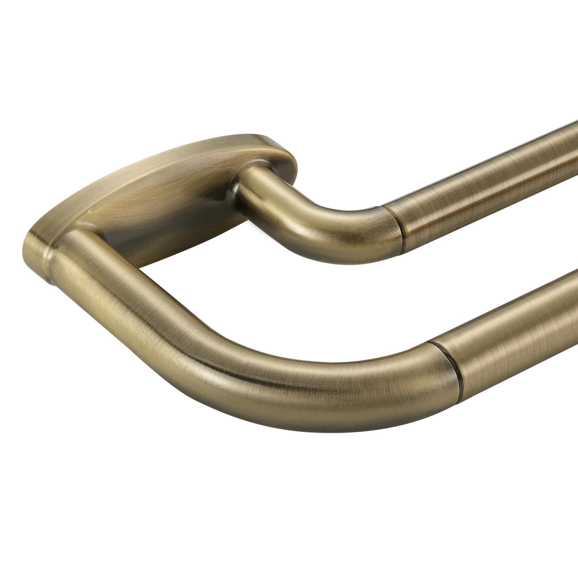 Double Curtain Rods Antique Bronze,Room Darkening Drapery Rod for 28-48 Inches,Adjustable 3/4 Inches Front and 5/8 Inches Back Quality Metal Rod for Window,Wrap Around Design