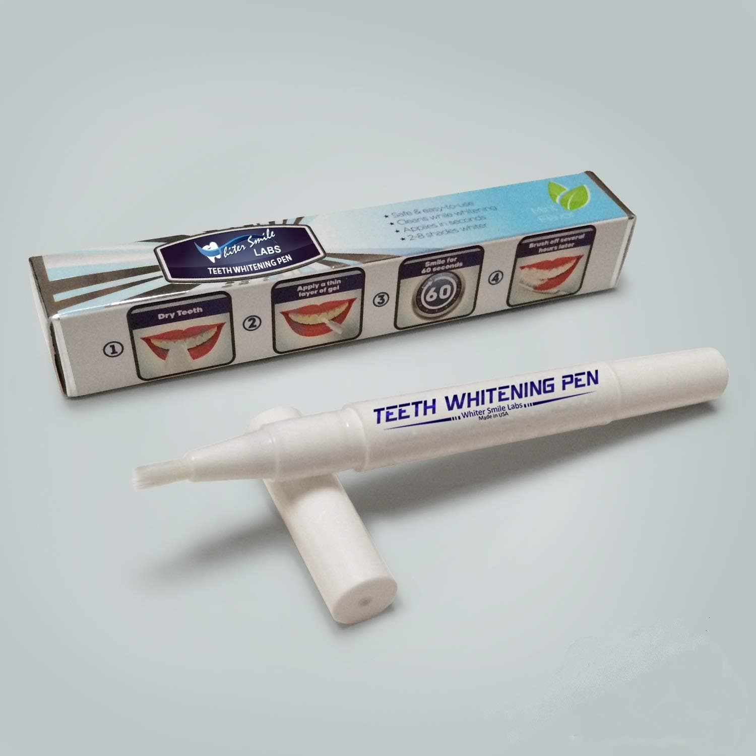 Whiter Smile Labs Teeth Whitening Pen - Made in USA - Fast Results - Professional Tooth Whitener Gel Pen - Portable