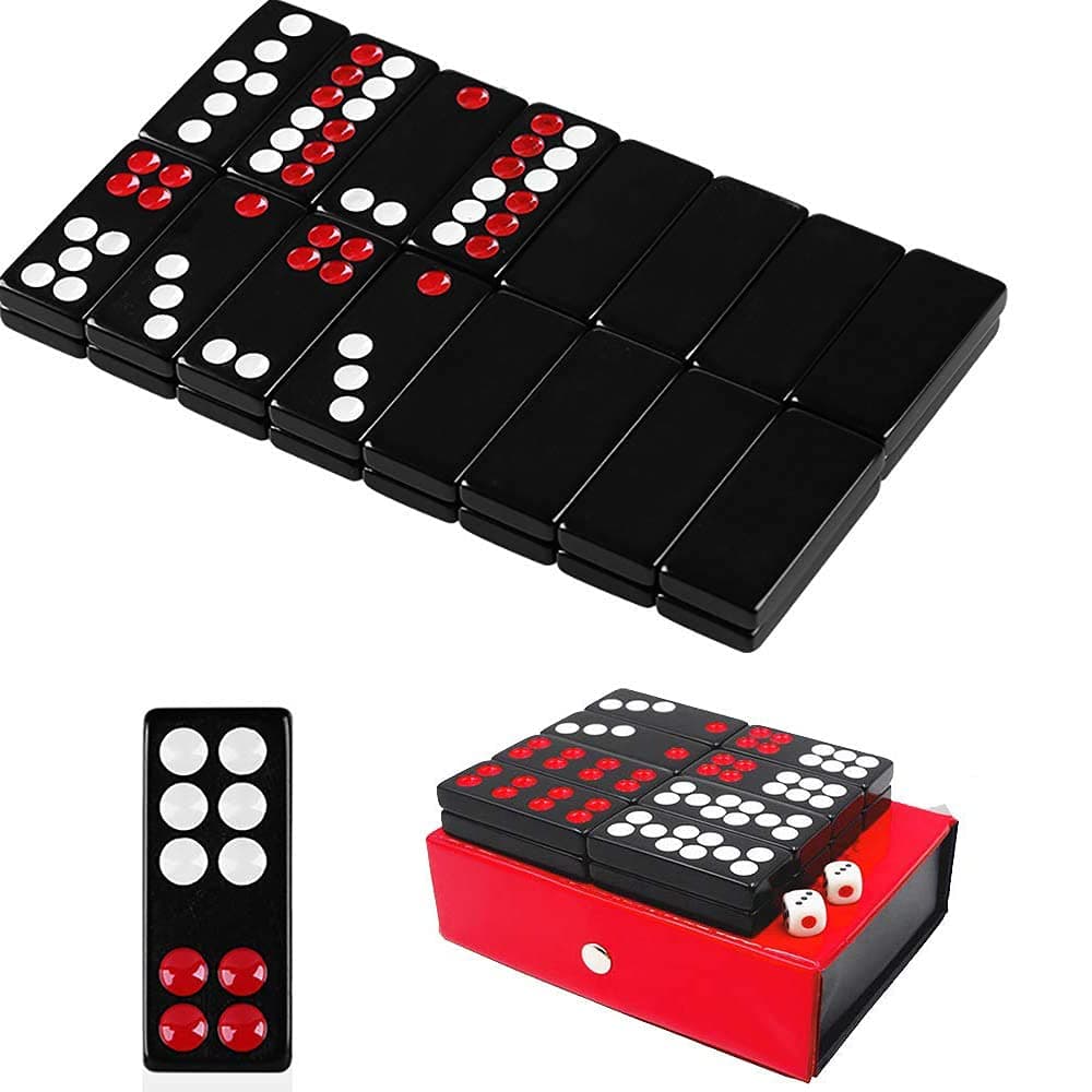 32PCS Pai Gow Tiles Game Set,24# Chinese Traditional Black Dominoes PaiGow, Pai Gow Poker, Best Casino Game Party Fun Toy for Entertainemnt