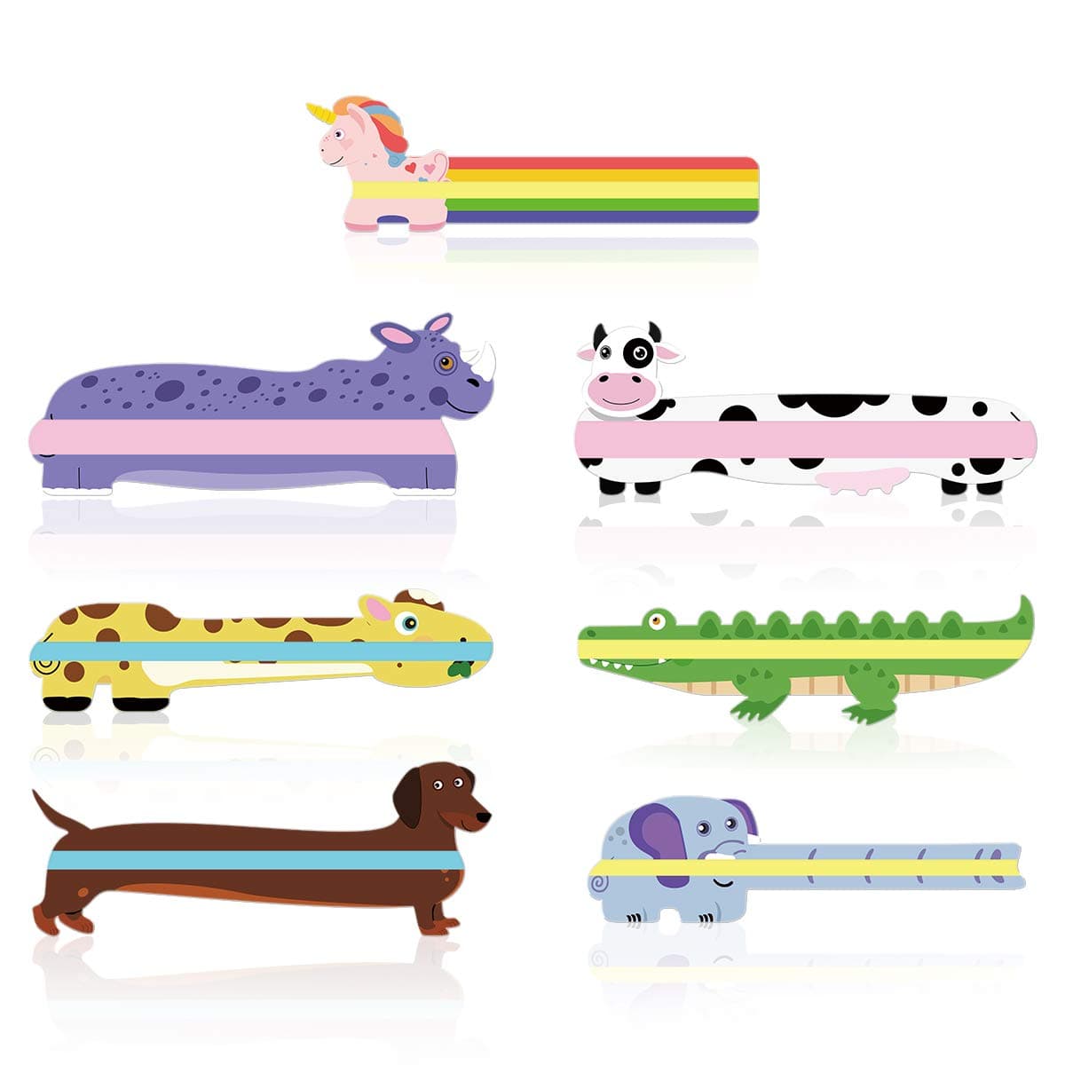 Guided Reading Strips, Animal Highlight Bookmarks Help with Reduce Visual Stress - Reading Tracking Rulers for Children, Teachers, and Dyslexics People (Animal)