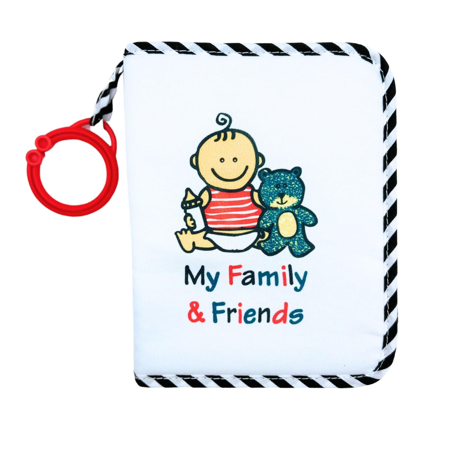 Baby Photo Book, Babys First Photo Album Soft, My First Family Picture Book for Baby, Soft Fabric Cover Easy to Clean, Nontoxic, Holds 17 Photos, Personalize with Your Favorite Pictures, No Hard Edges