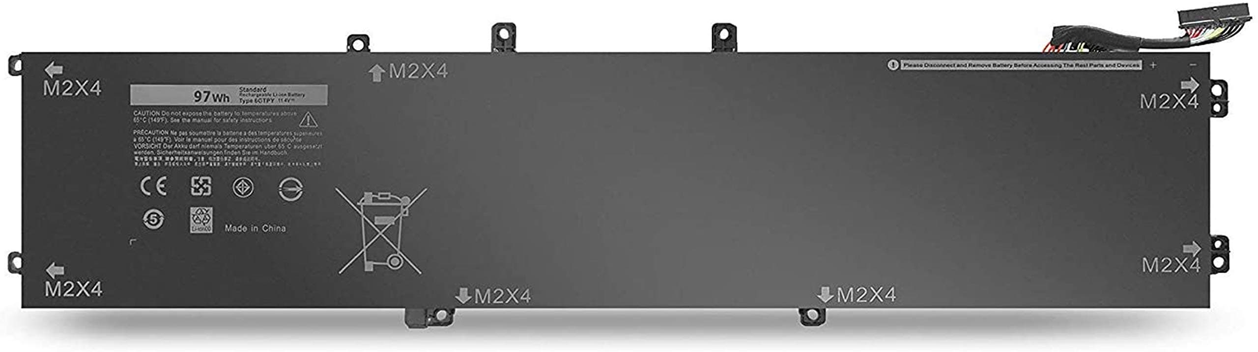 97Wh 6GTPY Laptop Battery for Dell XPS 15 9560 9570 15-9560-D1745 D1645 D1545 D1845 15-9570-D1541 D1841 D1845 Precision M5520 5520 Series 5XJ28 5D91C 5041C i7-7700HQ 6-Cell