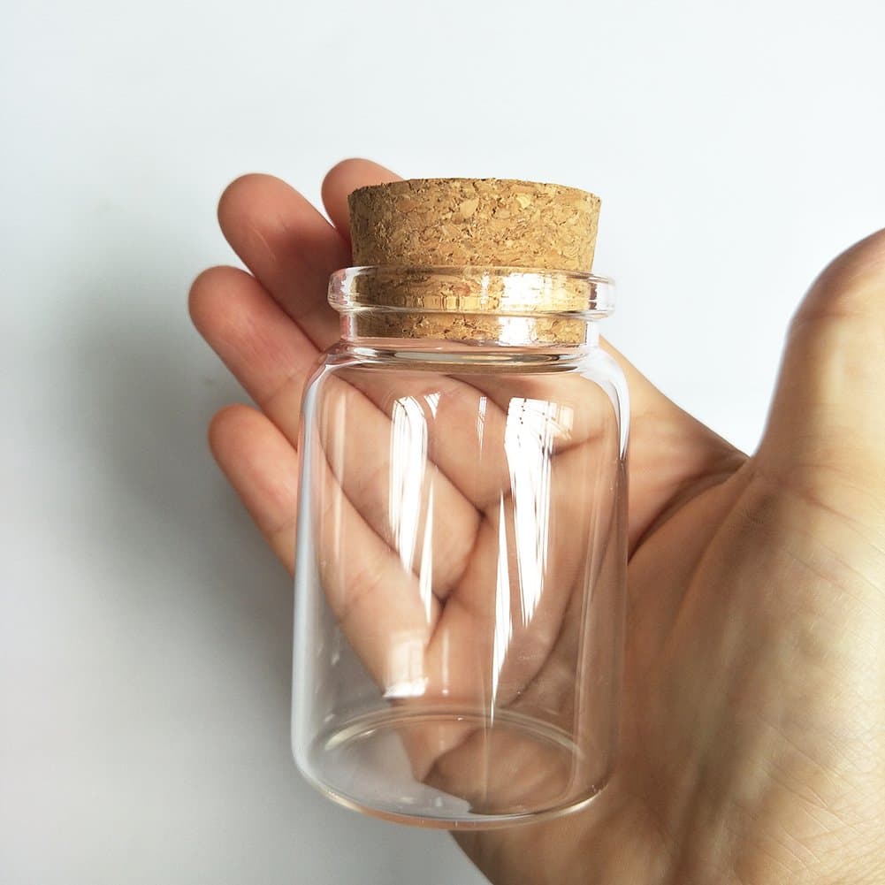 Luo House3pcs 80ml Small Glass Bottles Vials Jars Glass with Cork Stopper Storage Bottle 80ml 47x70mm(1.85x2.75inch)