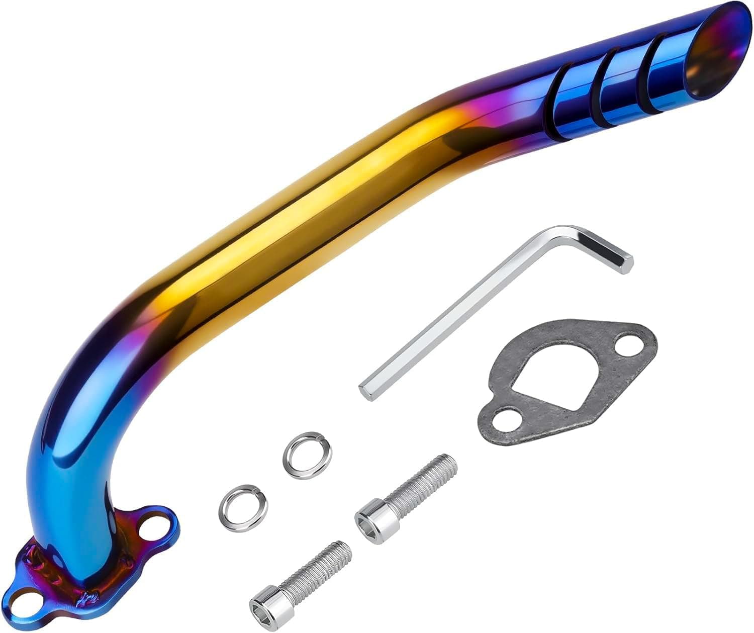 212cc Exhaust Pipe Header Kit for Coleman CT200u CT200u-ex BT200X KT196 196cc 6.5hp, for Non-Hemi Predator 212cc Baja Warrior MB200 GX160 GX200 Engine Axis M200 Mini Bike