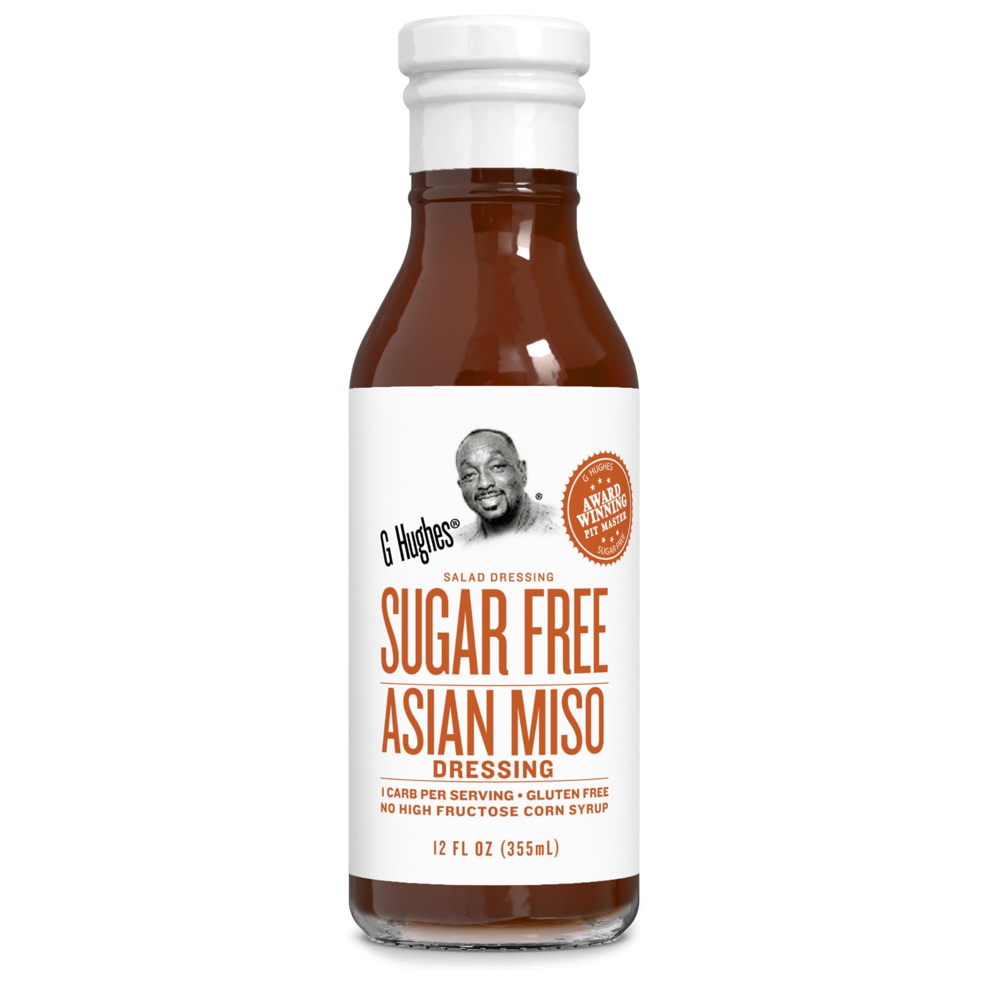 Sugar Free, Asian Miso Dressing - Asian Salad Dressings, Asian Dressings, Gluten Free Salad Dressings, Miso Salad Dressing, No Added Sugar - 12 Oz. (1-Pack)