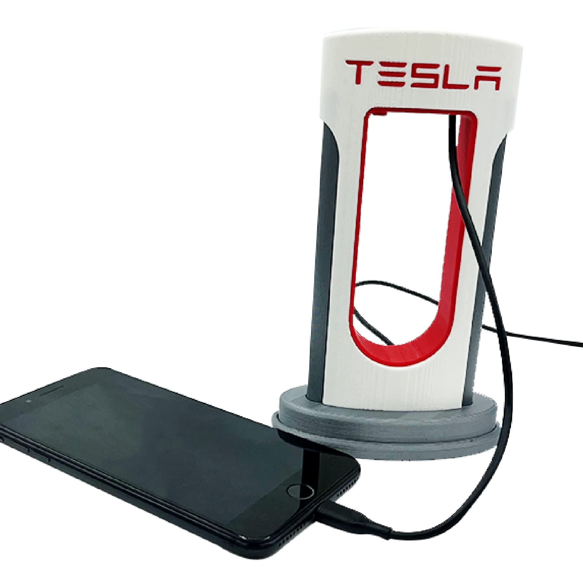 GPG Desktop Supercharger Replica Charging Station, Supercharger Station - Fits Micro USB, USB-C, Lightning Cables for Android and iPhone (Red)