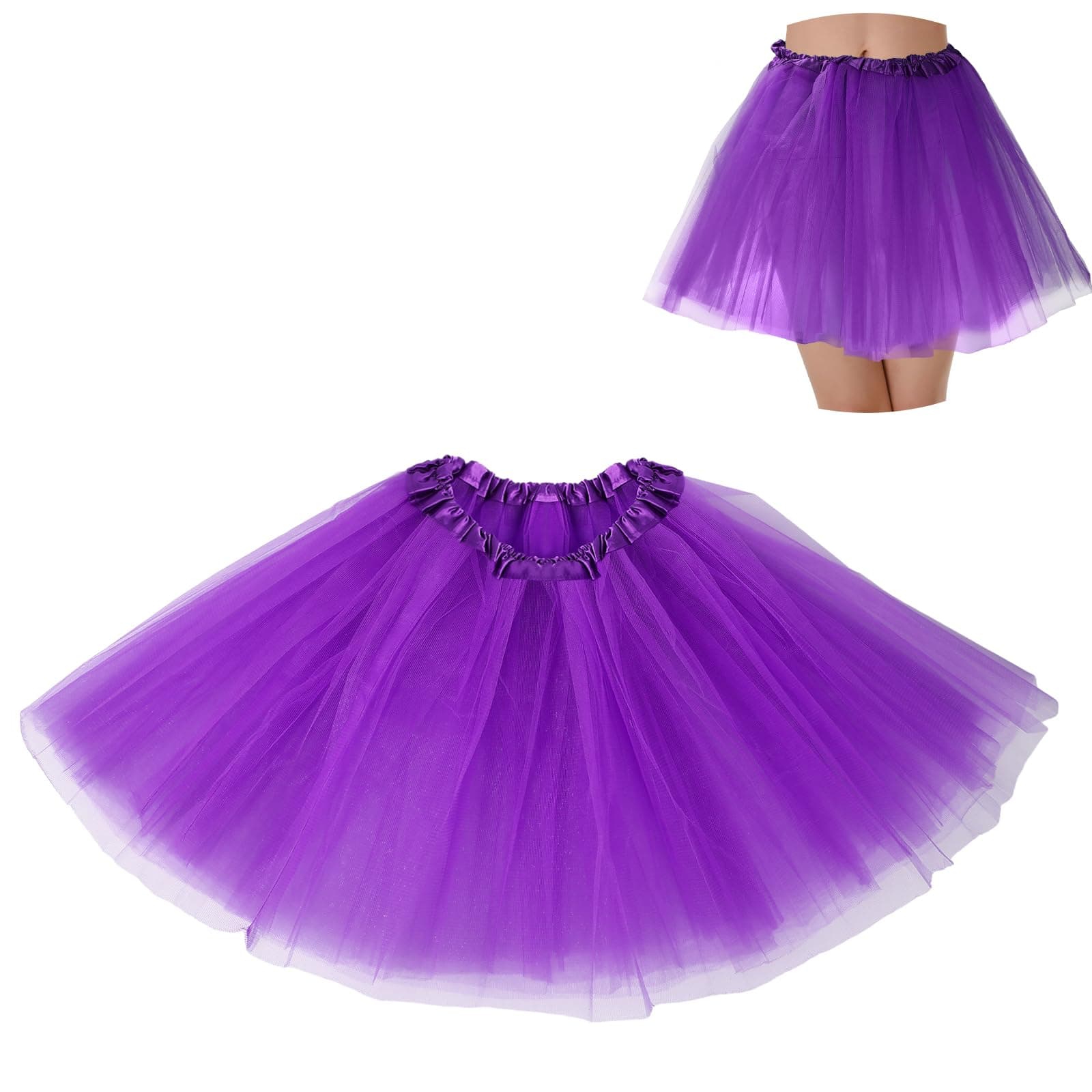 BFONSTutus for Women Adult Tutu Tulle Skirts Costumes for Women 3 Layered Womens Tutu Skirts for Girls Teen Halloween Running