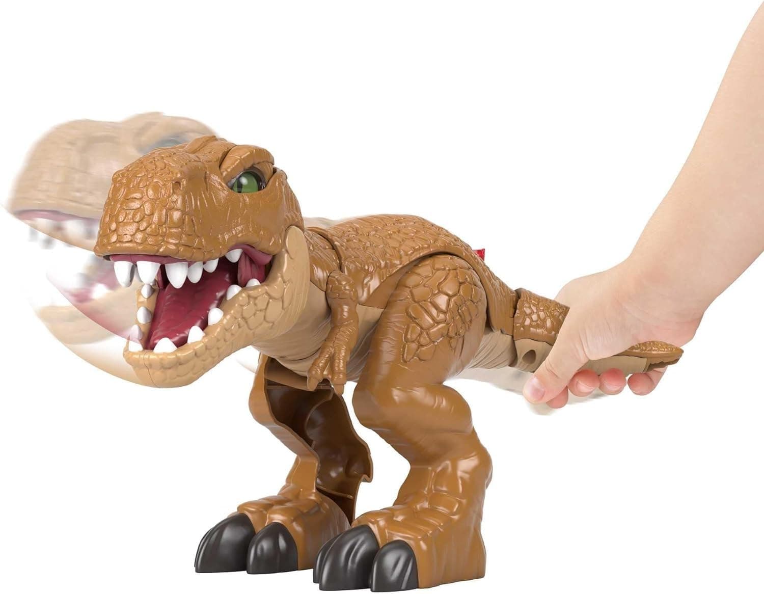 Fisher-Price Imaginext Jurassic World Dinosaur Toy Thrashin’ Action T. rex Figure with Chomping Action for Pretend Play Kids Ages 3+ Years