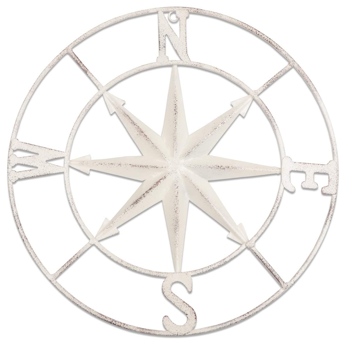 Distressed Metal Compass Mural Decoration Nautical Decoration Bedroom Living Room Garden Office Wall Hanging Beach Theme Home Decoration